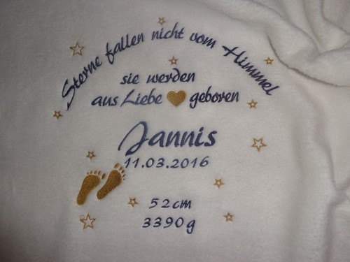 Babydecke mit namen - babydecke, datum
