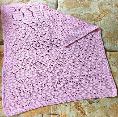 Babydecke gehäkelt rosa - gehäkelt,