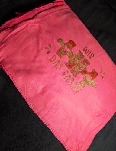 Rosa decke bedruckt mit