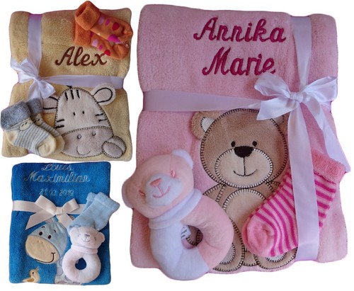 Babydecke mit namen bestickt - bestickt, +