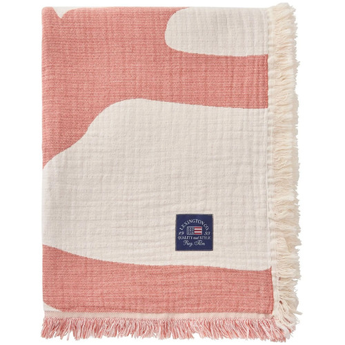 Lexington coral jacquard decke - coral,