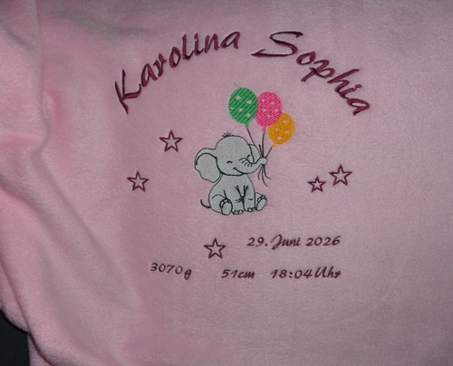 Babydecke mit namen datum - babydecke,