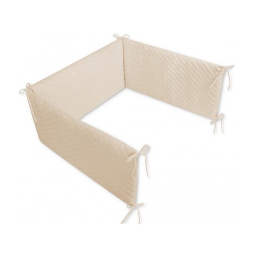 Velvet kinderbettschutz beige - velvet-kinderbettschutz,