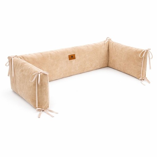 Plüsch kinderbettschutz beige - plüsch-kinderbettschutz,